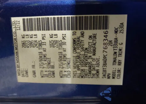 2023 Nissan Rogue Sv Fwd from USA, damaged, VIN 5N1BT3BA0PC768346